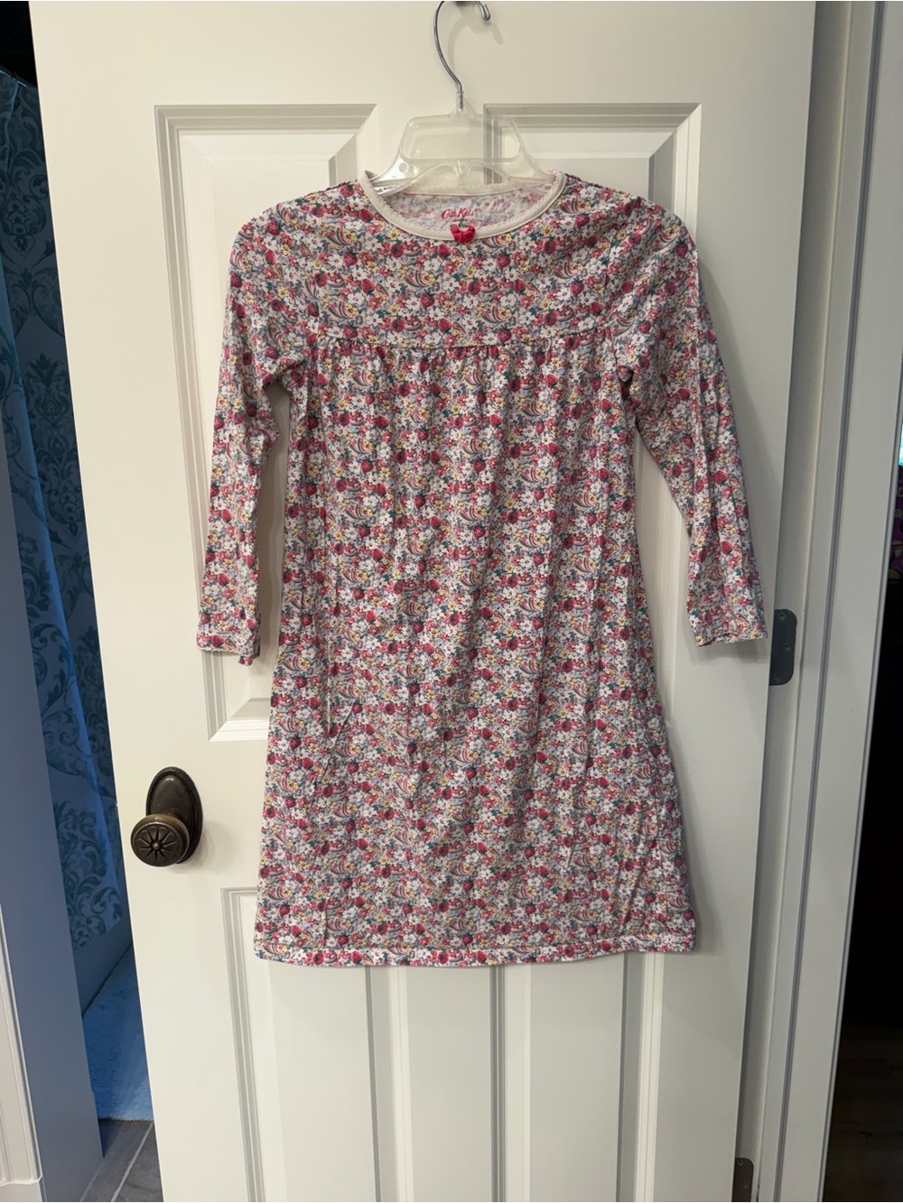 Cath Kidston Floral Pink White Long-Sleeve Nightgown